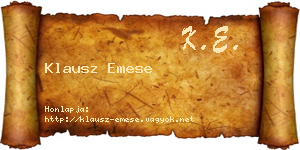 Klausz Emese névjegykártya