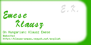 emese klausz business card